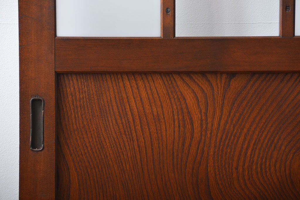 市松模様ガラスの背の高いガラス格子戸2枚セット