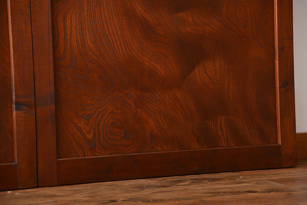 市松模様ガラスの背の高いガラス格子戸2枚セット