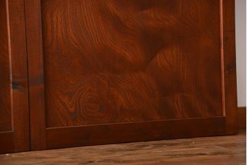 市松模様ガラスの背の高いガラス格子戸2枚セット