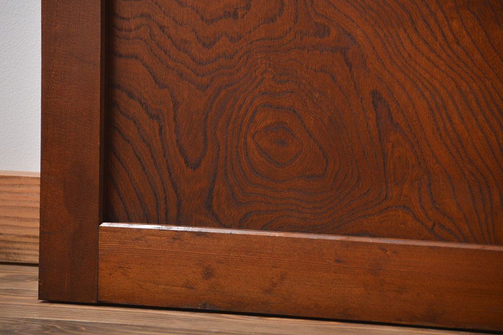 市松模様ガラスの背の高いガラス格子戸2枚セット