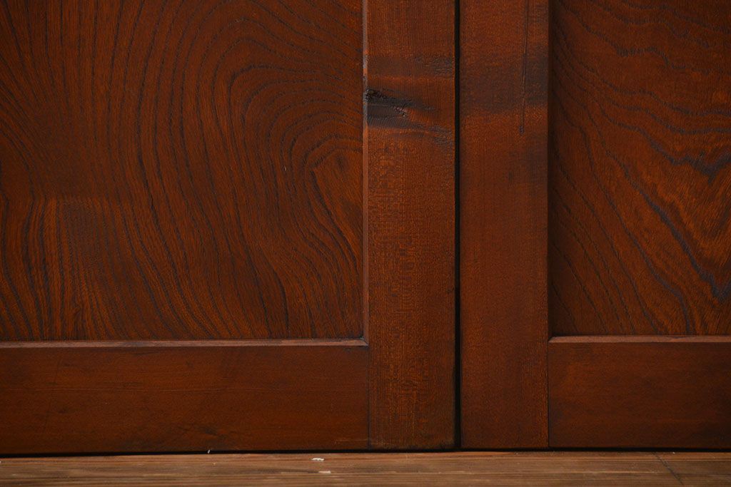 市松模様ガラスの背の高いガラス格子戸2枚セット