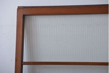 アンティーク　モールガラスとデザインガラス入りのガラス戸