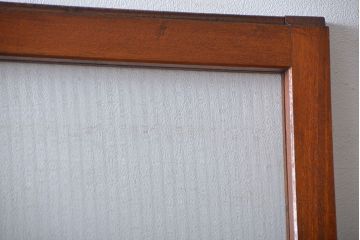 アンティーク　モールガラスとデザインガラス入りのガラス戸