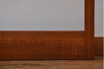 アンティーク　モールガラスとデザインガラス入りのガラス戸