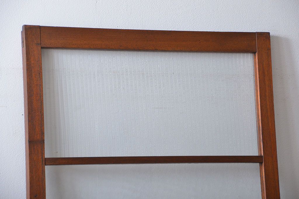 アンティーク　モールガラスとデザインガラス入りのガラス戸