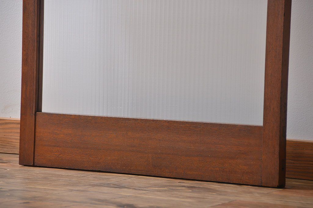 アンティーク　モールガラスとデザインガラス入りのガラス戸