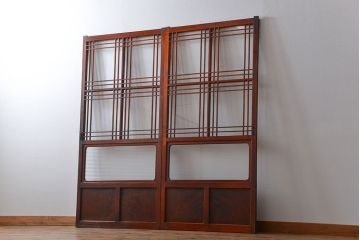 アンティーク お洒落なデザインのガラス格子戸