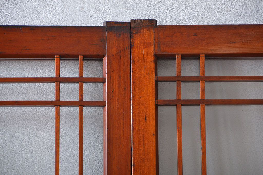 アンティーク お洒落なデザインのガラス格子戸