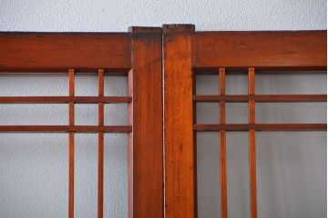 アンティーク お洒落なデザインのガラス格子戸