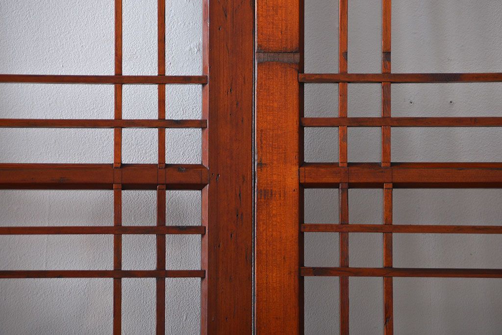 アンティーク お洒落なデザインのガラス格子戸