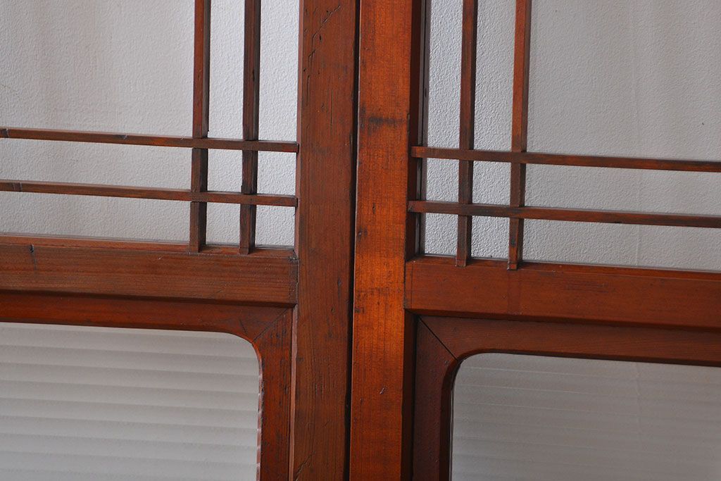 アンティーク お洒落なデザインのガラス格子戸