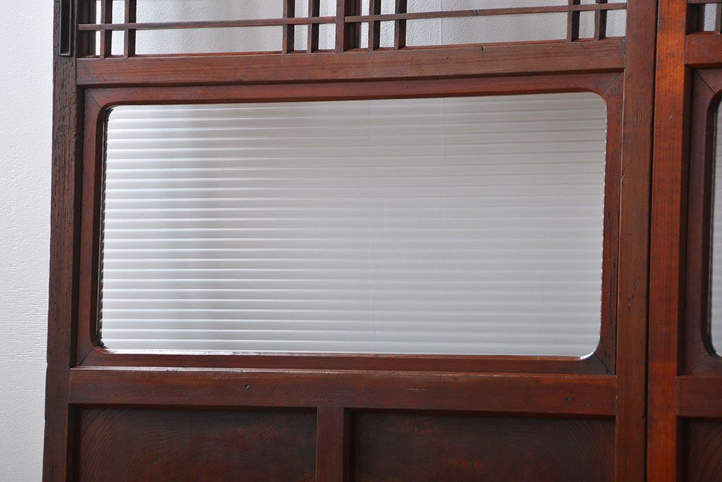 アンティーク お洒落なデザインのガラス格子戸