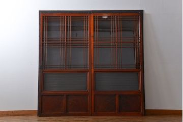 アンティーク お洒落なデザインのガラス格子戸