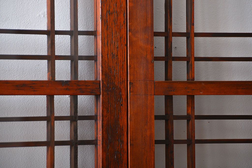 アンティーク お洒落なデザインのガラス格子戸