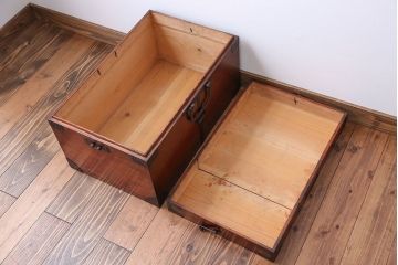 アンティーク家具　古民具・骨董 収納箱(ハサミ箱)(1)