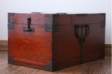 アンティーク家具　古民具・骨董 収納箱(ハサミ箱)(1)
