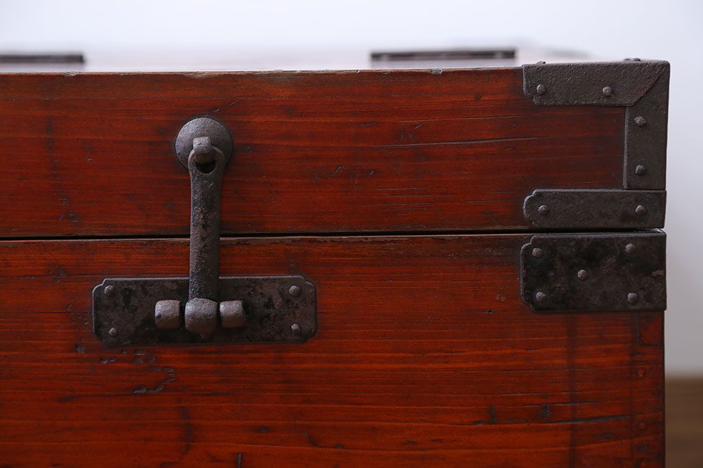 アンティーク家具　古民具・骨董 収納箱(ハサミ箱)(1)