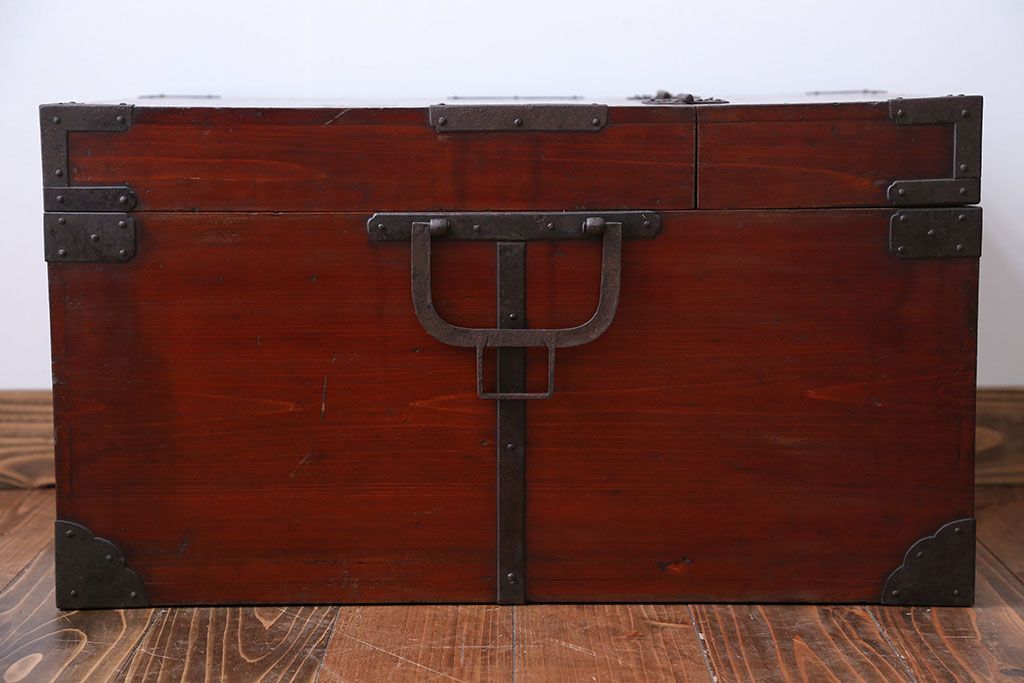 アンティーク家具　古民具・骨董 収納箱(ハサミ箱)(1)