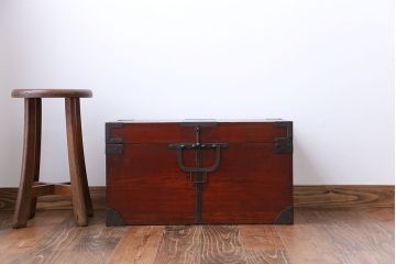 アンティーク家具　古民具・骨董 収納箱(ハサミ箱)(2)