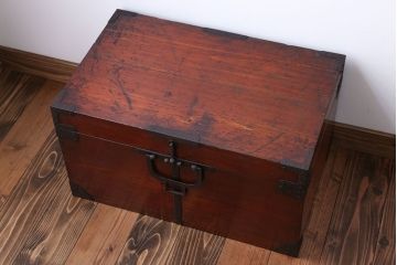 アンティーク家具　古民具・骨董 収納箱(ハサミ箱)(2)