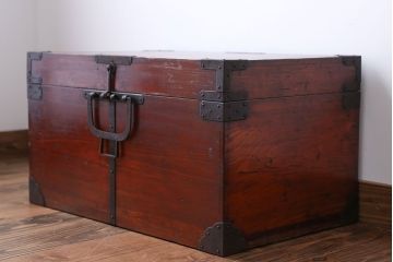 アンティーク家具　古民具・骨董 収納箱(ハサミ箱)(2)