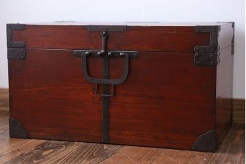 アンティーク家具　古民具・骨董 収納箱(ハサミ箱)(2)