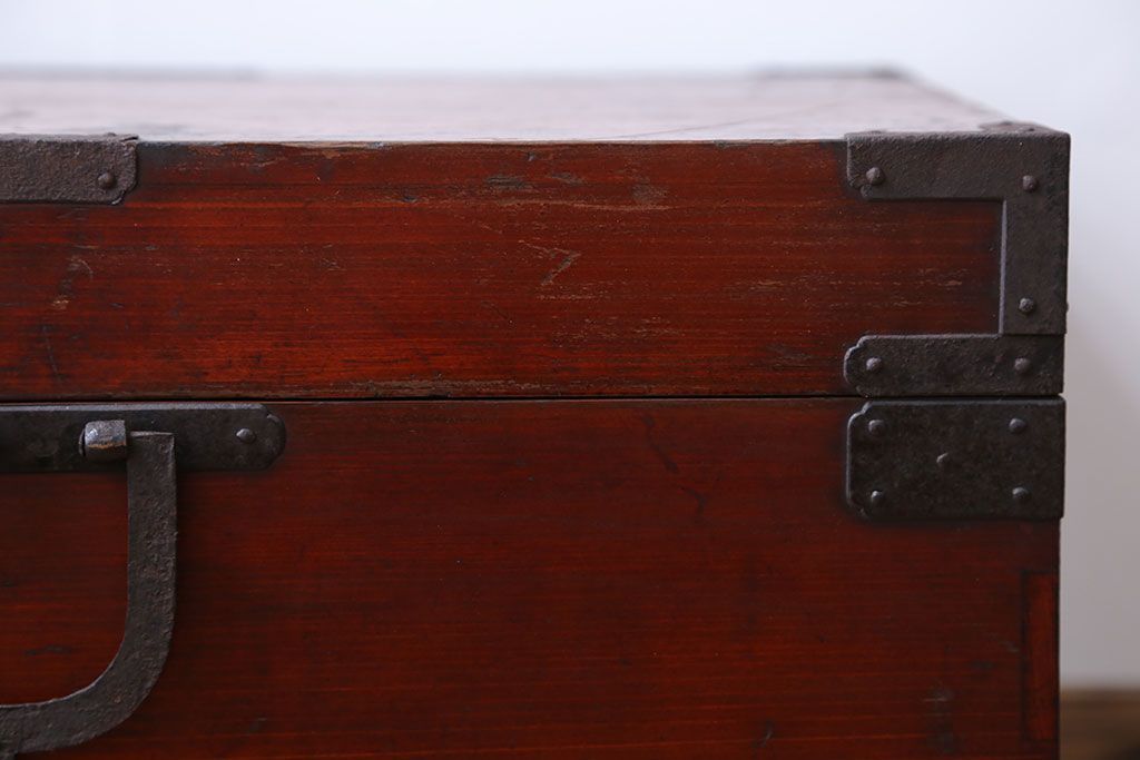 アンティーク家具　古民具・骨董 収納箱(ハサミ箱)(2)