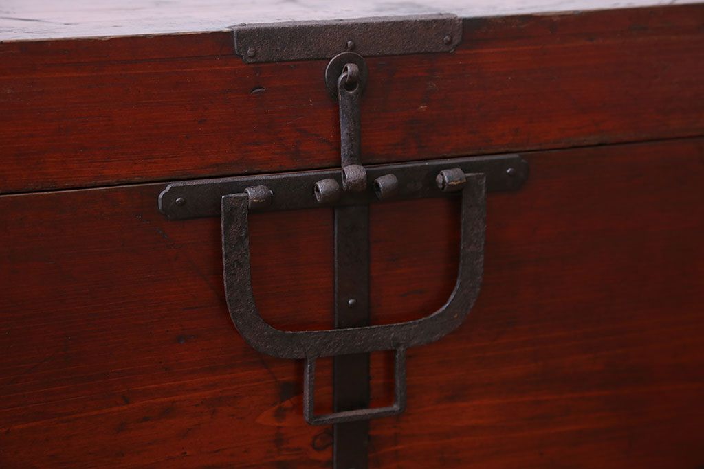 アンティーク家具　古民具・骨董 収納箱(ハサミ箱)(2)