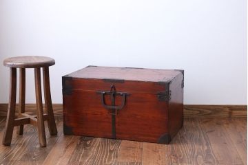 アンティーク家具　古民具・骨董 収納箱(ハサミ箱)(2)