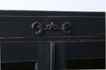 レトロ家具　昭和レトロ　色ガラス入り本箱