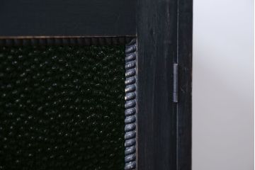 レトロ家具　昭和レトロ　色ガラス入り本箱