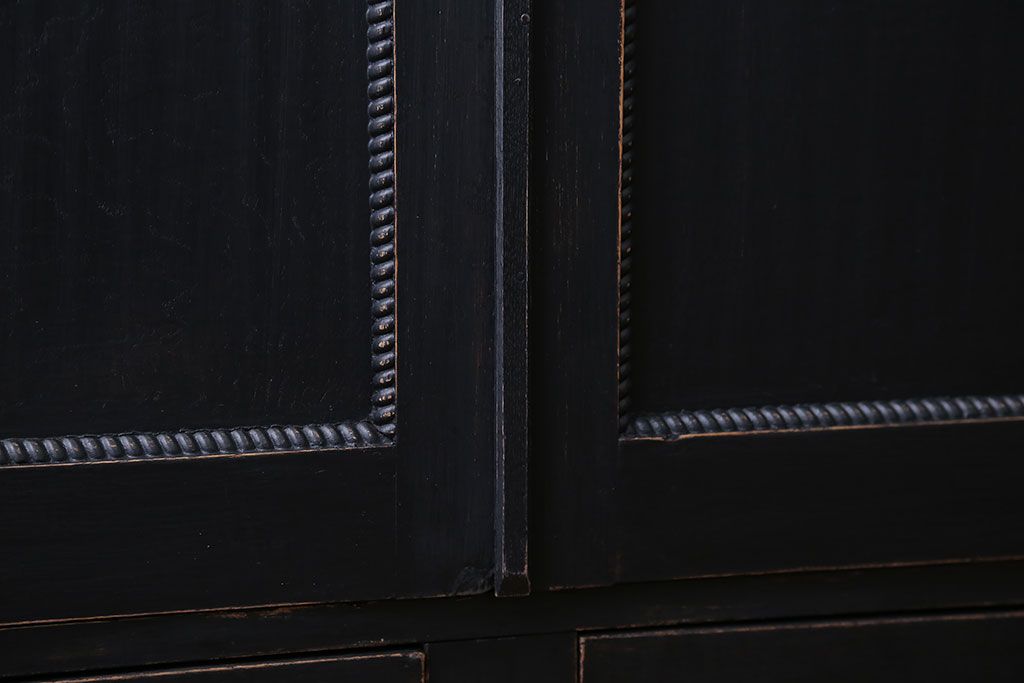 レトロ家具　昭和レトロ　色ガラス入り本箱