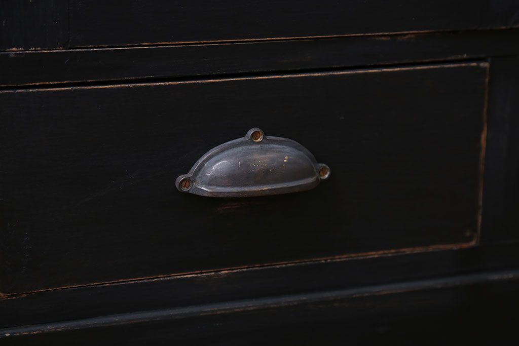 レトロ家具　昭和レトロ　色ガラス入り本箱