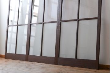 昭和レトロ 特大!ガラス面の大きなガラス戸3枚セット