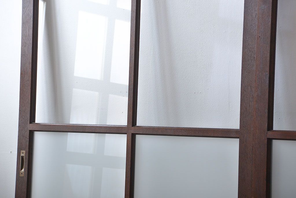 昭和レトロ 特大!ガラス面の大きなガラス戸3枚セット