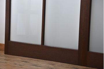 昭和レトロ 特大!ガラス面の大きなガラス戸3枚セット