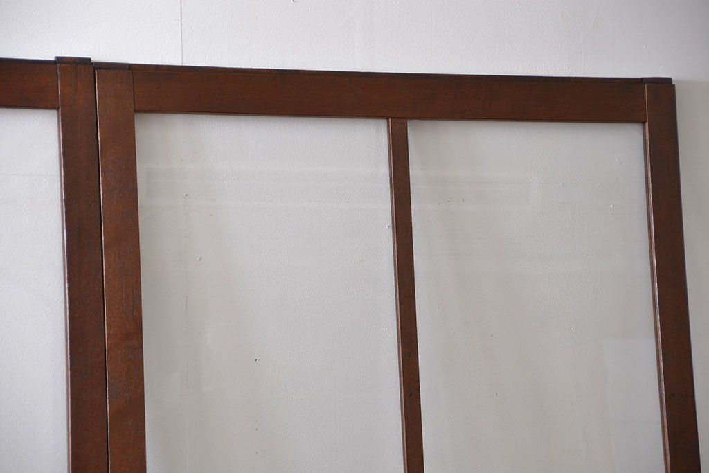 昭和レトロ 特大!ガラス面の大きなガラス戸3枚セット