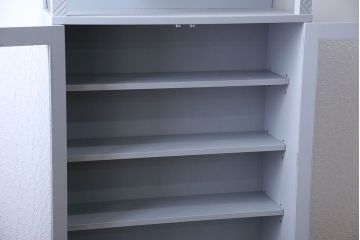 アンティーク家具　アンティーク 2杯引き出し付きペイント本棚(収納棚)