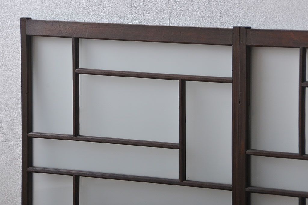 大正ロマン　珍しい凝ったデザインのすりガラス戸(窓)