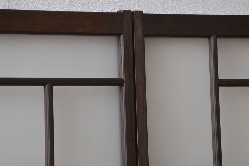 大正ロマン　珍しい凝ったデザインのすりガラス戸(窓)