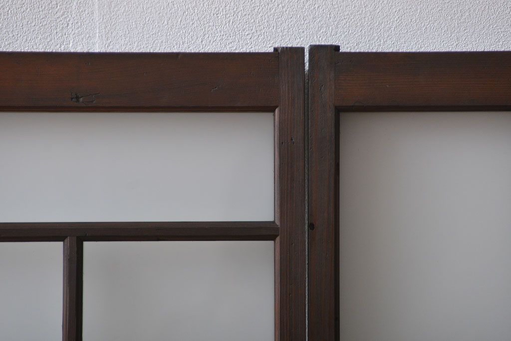 大正ロマン　珍しい凝ったデザインのすりガラス戸(窓)