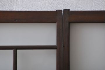 大正ロマン　珍しい凝ったデザインのすりガラス戸(窓)