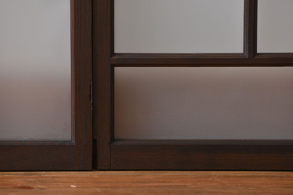 大正ロマン　珍しい凝ったデザインのすりガラス戸(窓)