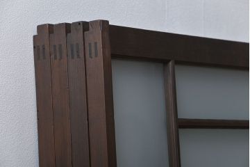 大正ロマン　珍しい凝ったデザインのすりガラス戸(窓)