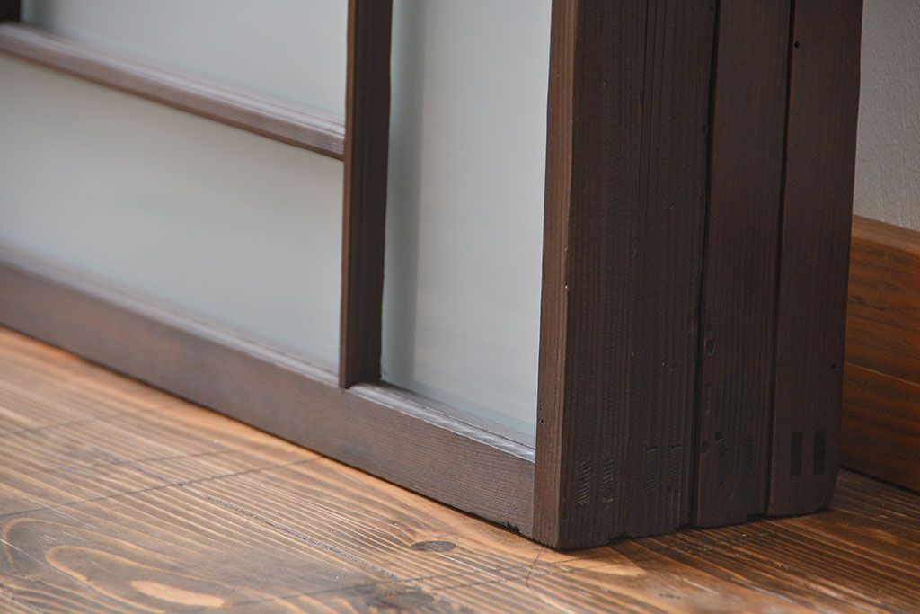 大正ロマン　珍しい凝ったデザインのすりガラス戸(窓)