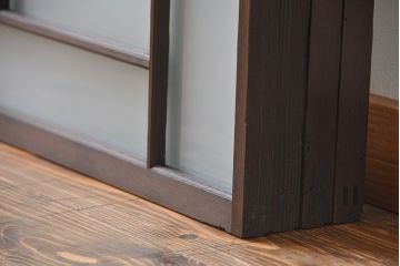 大正ロマン　珍しい凝ったデザインのすりガラス戸(窓)