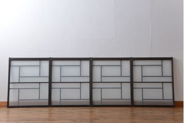 大正ロマン　珍しい凝ったデザインのすりガラス戸(窓)