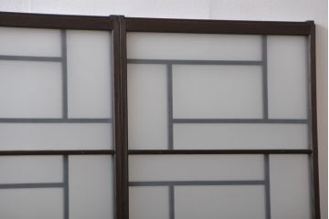 大正ロマン　珍しい凝ったデザインのすりガラス戸(窓)