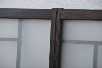 大正ロマン　珍しい凝ったデザインのすりガラス戸(窓)