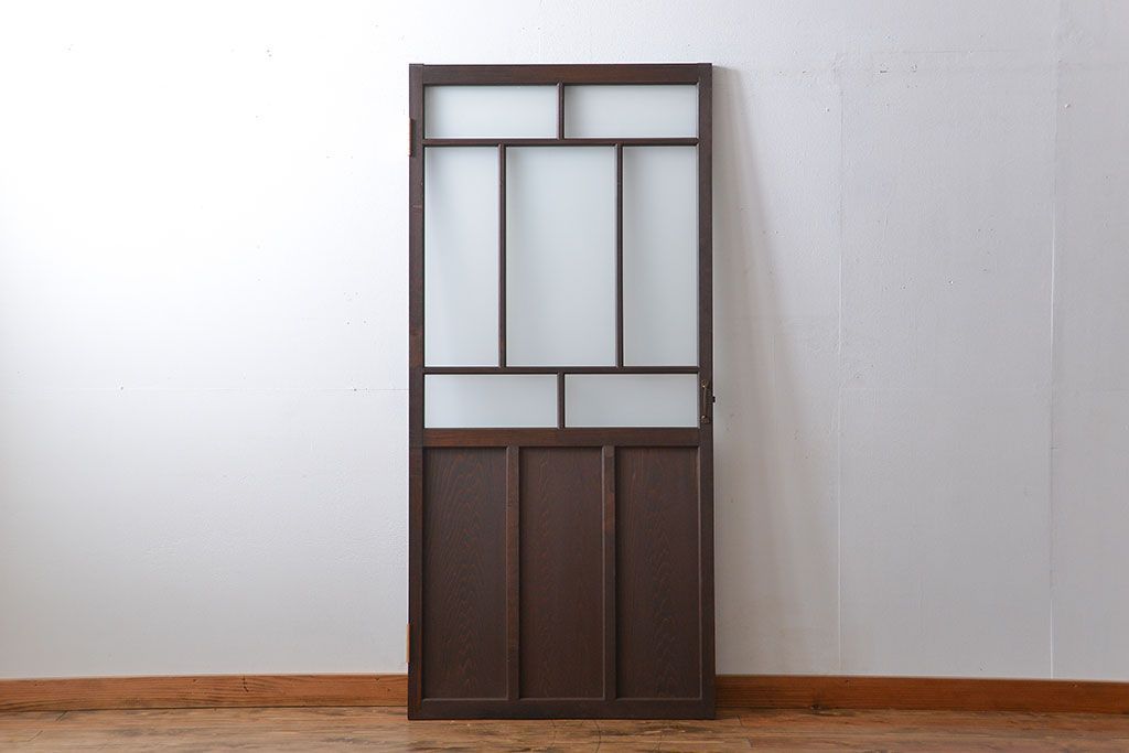 大正ロマン すりガラス入りガラスドア